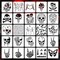 6 Inch Skull Stencils for Painting on Wood, 25 Pieces Reusable Drawing Skeleton Hand Finger Templates, Spray Paint Stencil for Wood Burning Wall Airbrushing Canvas Fabric DIY Craft(Skull)